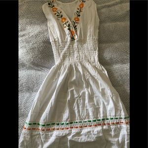 Floral Embroidered Mexican Dress